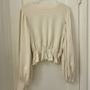 Zara poof sleeve cotton blouse